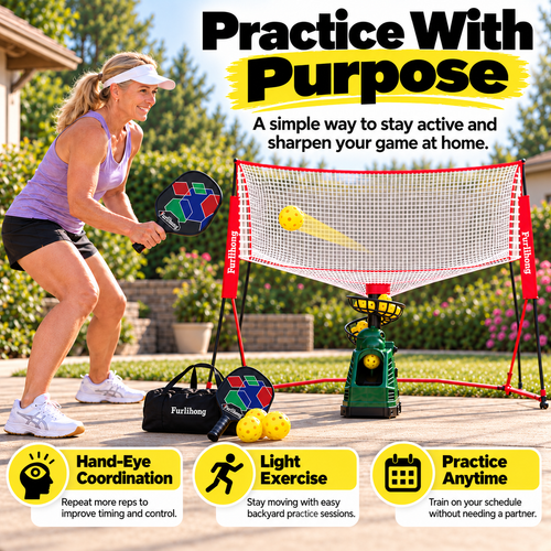 Automatic Pickleball Launcher Starter Kit for Solo Practice